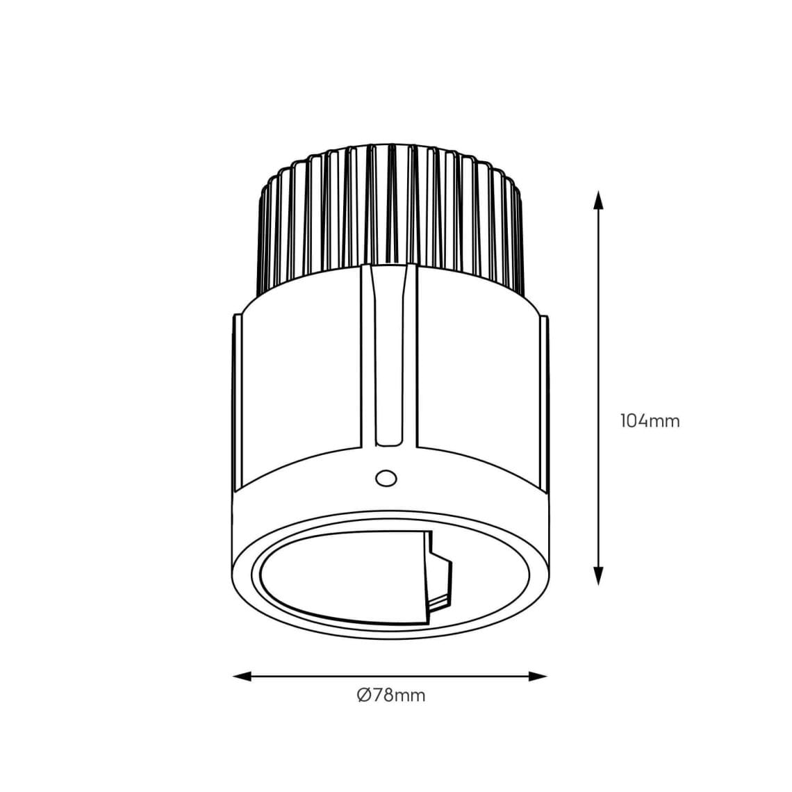 Technical drawing of the Dea Hestia M AS, a modular fixture, illustrating detailed dimensions and design specifications.