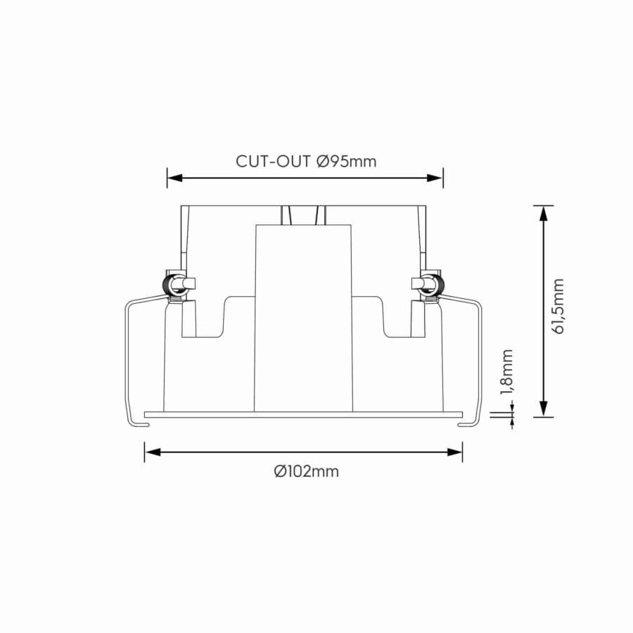 Technical drawing of the Dea Athena M T Rondo Rondo, a versatile modular system, illustrating detailed dimensions and design specifications.
