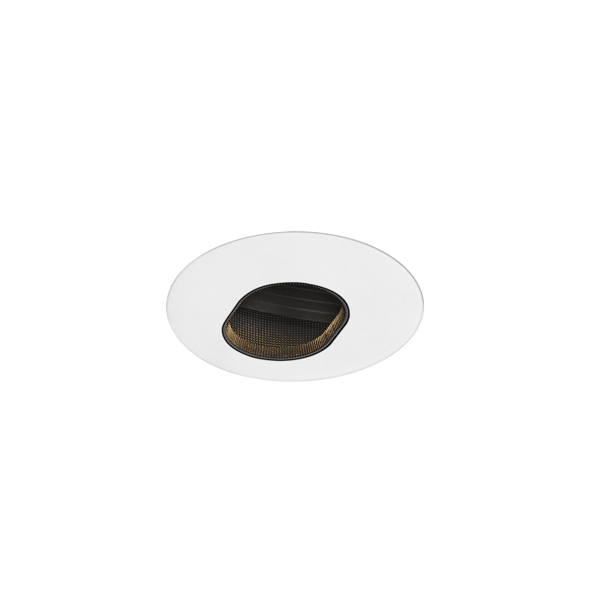 White version of the Dea Chiara M (trimless), a recessed adjustable pin hole luminaire designed by Karizma Luce.