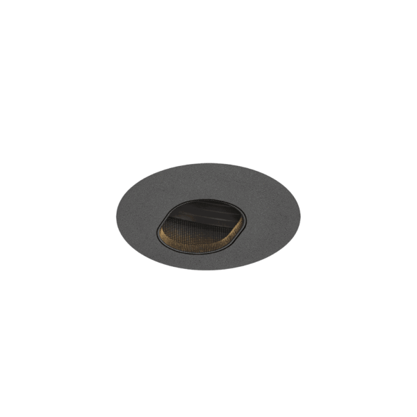 Black version of the Dea Chiara M (trimless), a recessed adjustable pin hole luminaire designed by Karizma Luce.