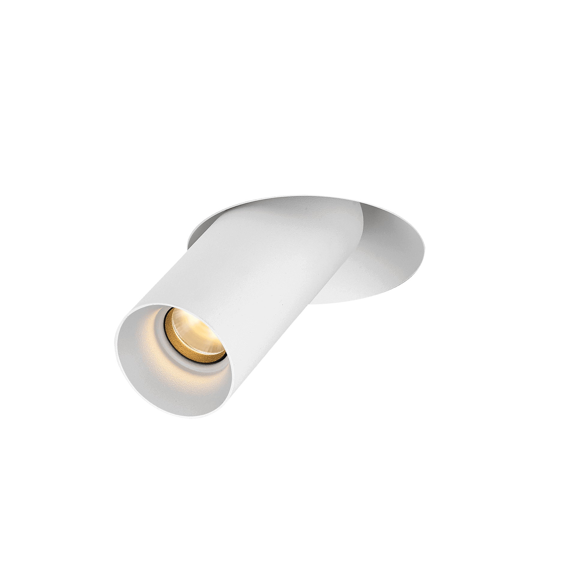 White version of the Dea Durga M with white reflector, a versatile modular fixture designed by Karizma Luce.
