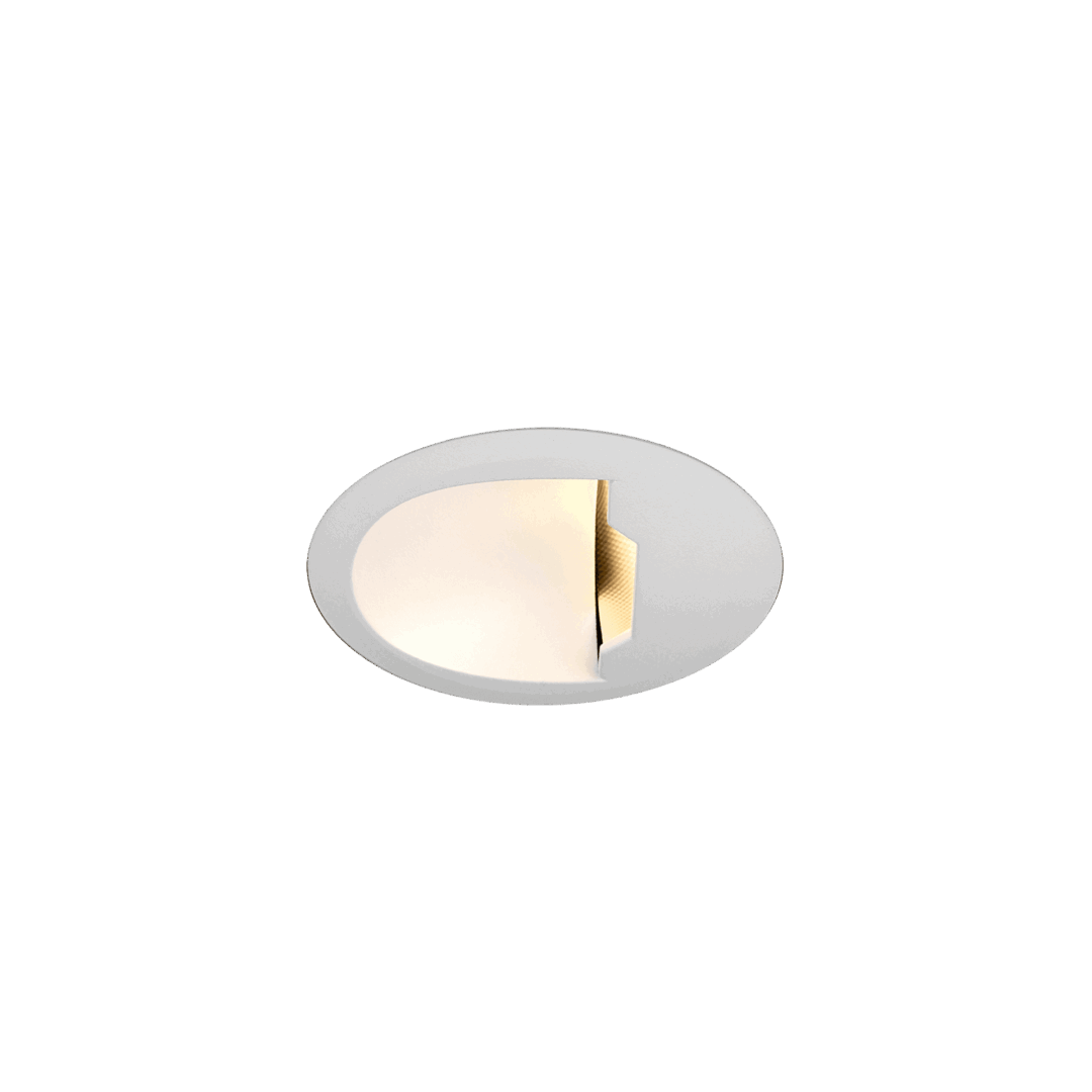White version of the Dea Hestia M AS (trimless), a modular fixture designed by Karizma Luce.