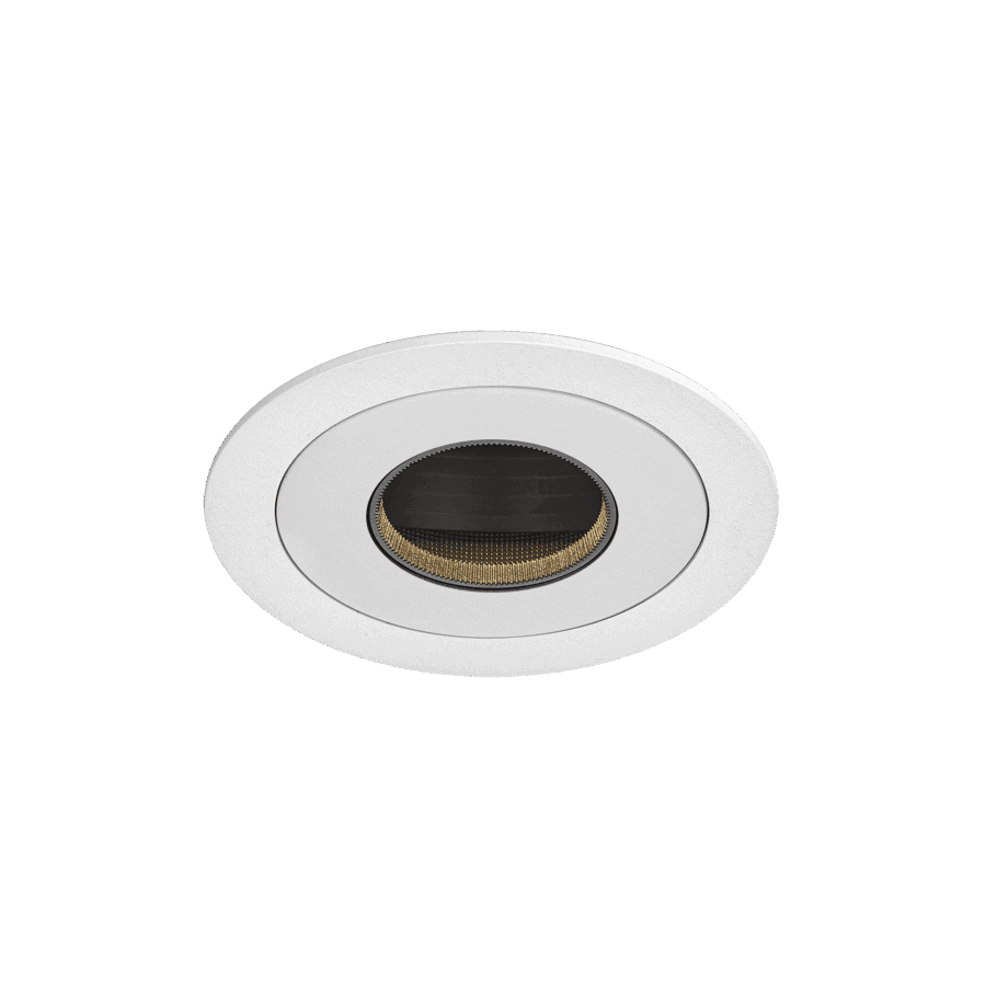 White version of the Dea Luca M (trim), a fixed pin hole luminaire designed by Karizma Luce.