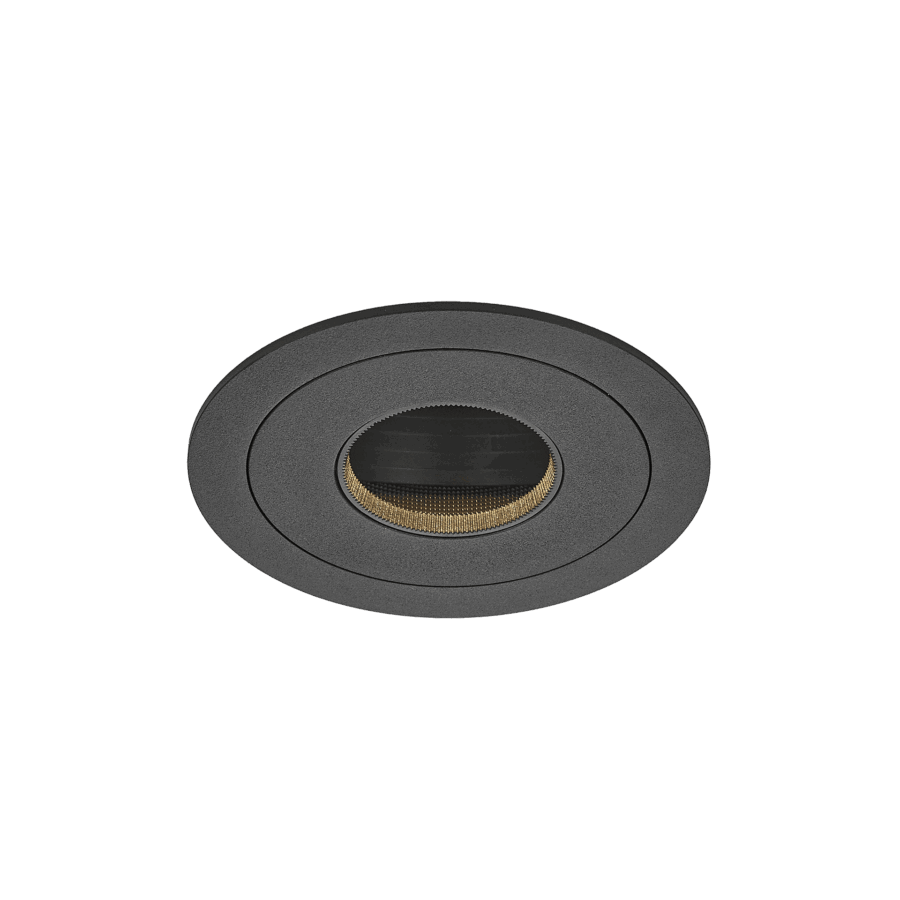 Black version of the Dea Luca M (trim), a fixed pin hole luminaire designed by Karizma Luce.