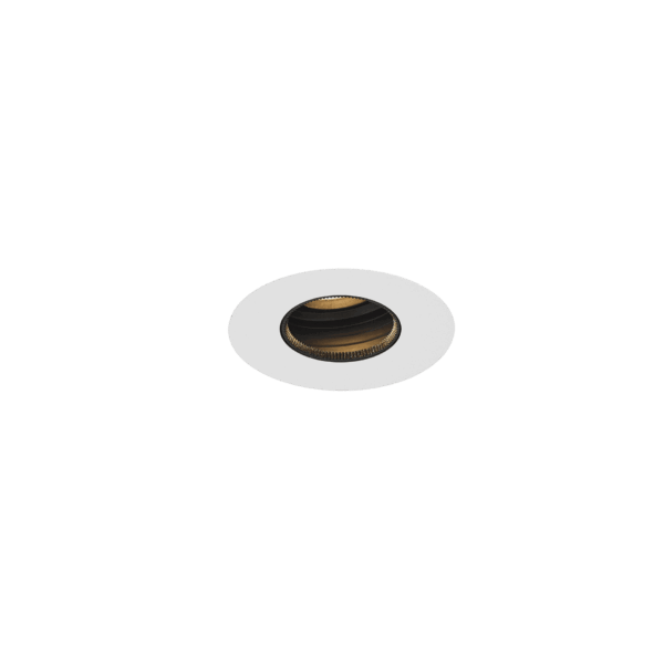 White version of the Dea Luca S (trimless), a fixed pin hole luminaire designed by Karizma Luce.