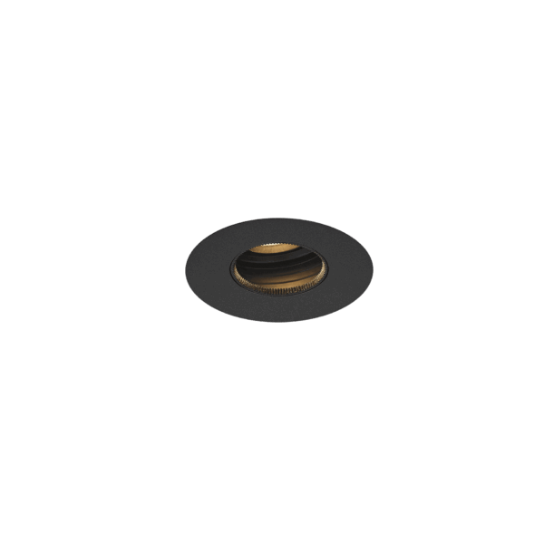 Black version of the Dea Luca S (trimless), a fixed pin hole luminaire designed by Karizma Luce.
