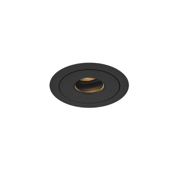 Black version of the Dea Luca S (trim), a fixed pin hole luminaire designed by Karizma Luce.