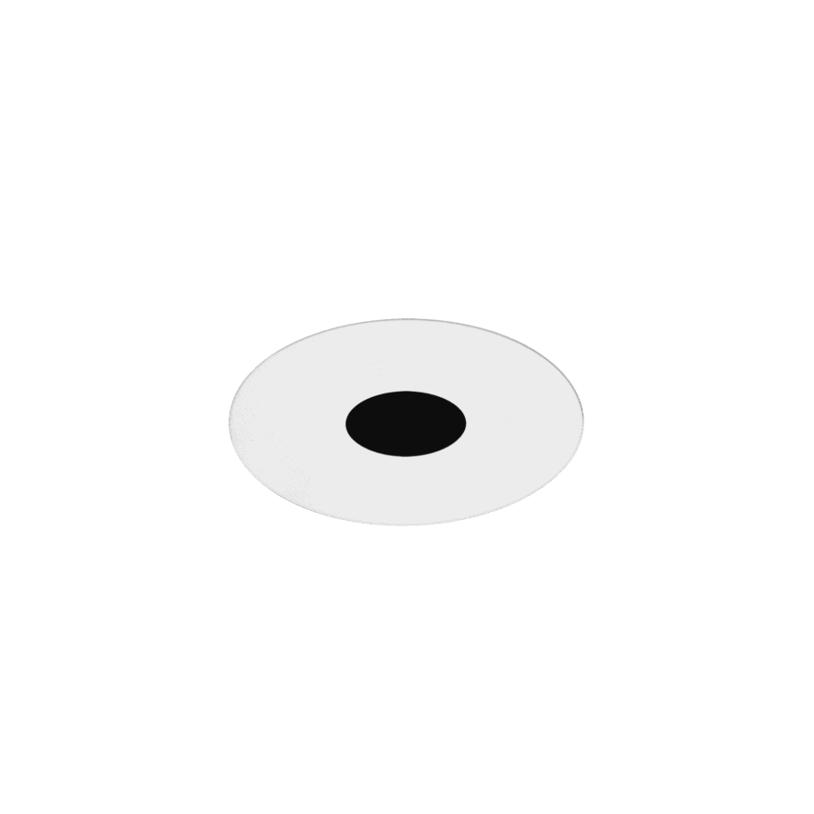 White version of the Dea Stella M (trimless), a recessed pin hole luminaire designed by Karizma Luce.