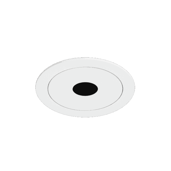 White version of the Dea Stella M (trim), a recessed pin hole luminaire designed by Karizma Luce.