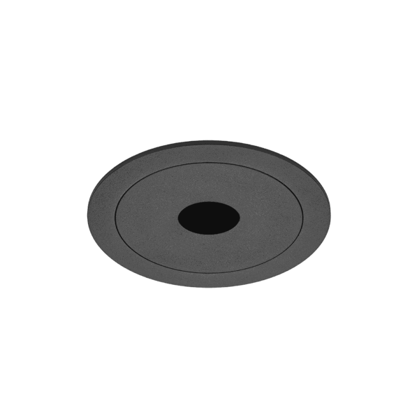 Black version of the Dea Stella M (trim), a recessed pin hole luminaire designed by Karizma Luce.