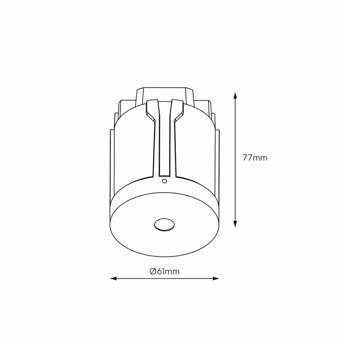Technical drawing of the Dea Stella S, a recessed pin hole luminaire, illustrating detailed dimensions and design specifications.