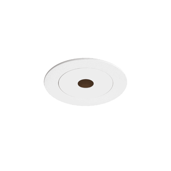White version of the Dea Stella XS (trim), a recessed pin hole luminaire designed by Karizma Luce.