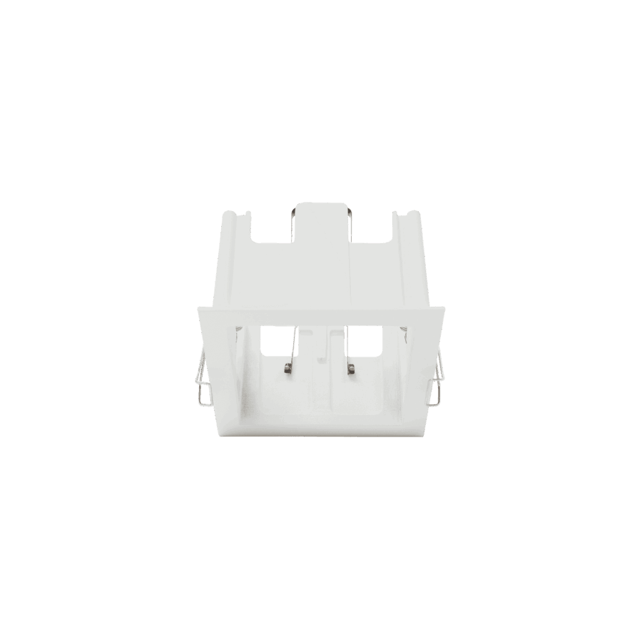 White version of the Dea Athena M T Quadra Quadra, a versatile modular system designed by Karizma Luce.