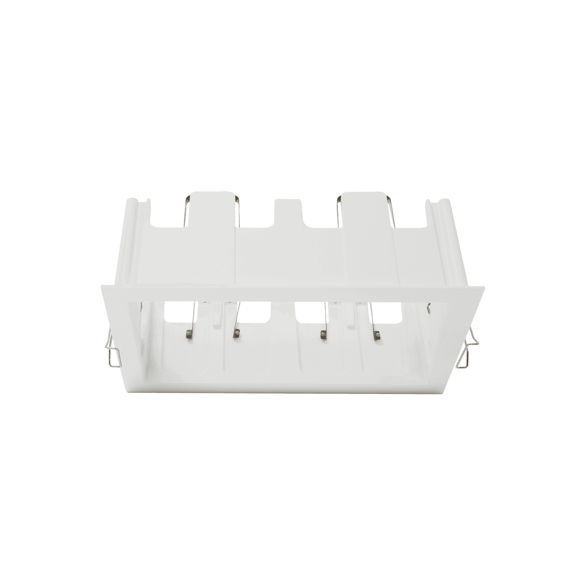 White version of the Dea Athena M T Quadra Quadra duo, a versatile modular system designed by Karizma Luce.