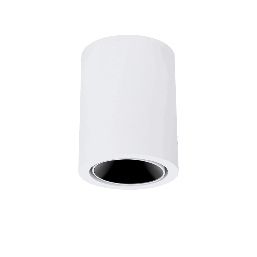 White version of the Dea Flora S with black gloss reflector, a surface-mounted luminaire designed by Karizma Luce.