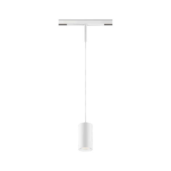 White version of the Dea Vesta-Q S with white reflector, a 48V pendant luminaire designed by Karizma Luce.