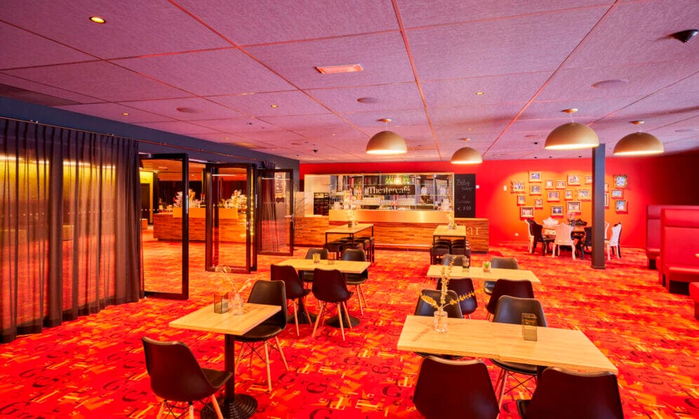 Theatre red lobby.