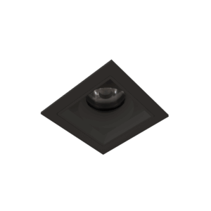 Black version of the Gusto Quarda, a fixed recessed luminaire designed by Karizma Luce.