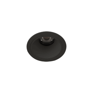 Black version of the Gusto Rondo, a fixed recessed luminaire designed by Karizma Luce.