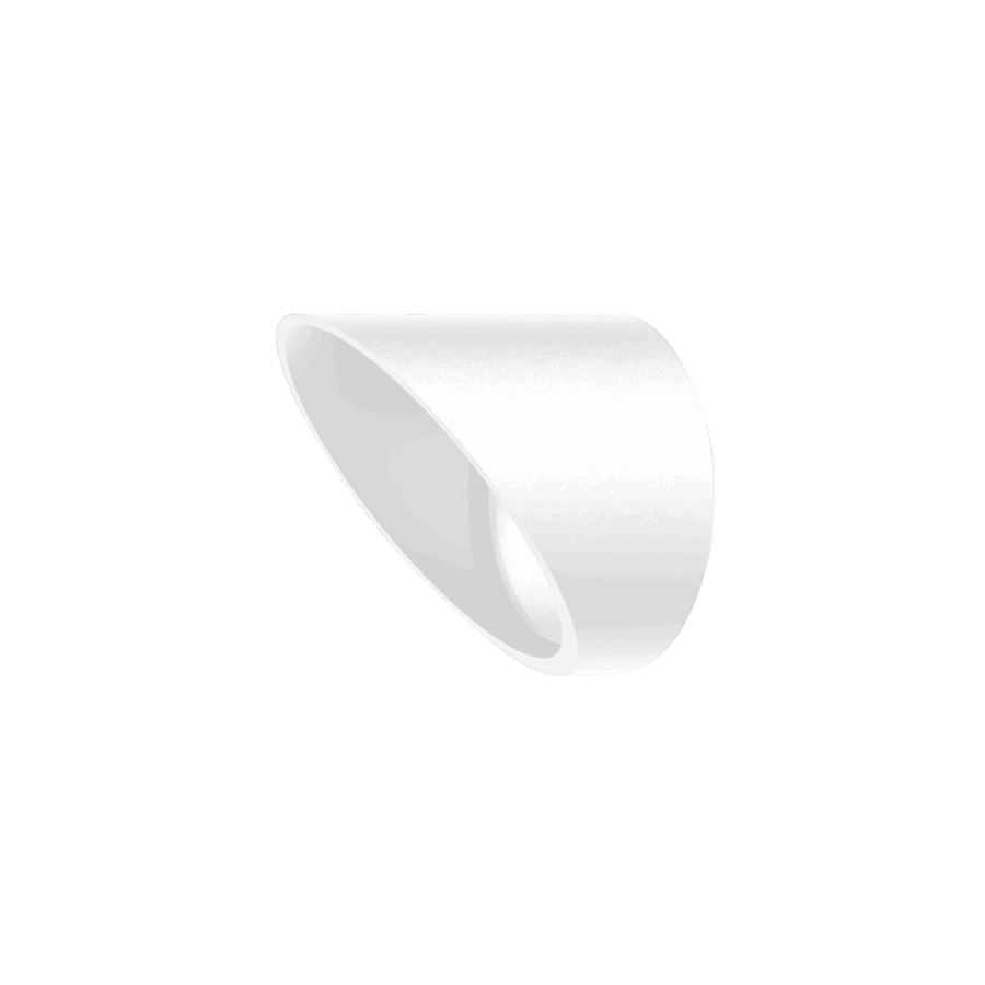 White version of the Artemis L Anti Glare Hood, an accessory for the Artemis L, an outdoor luminaire designed by Karizma Luce.
