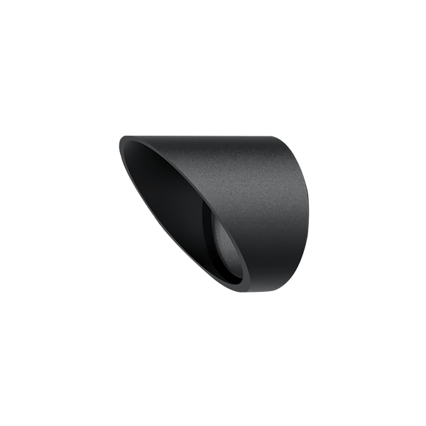Black version of the Artemis L Anti Glare Hood, an accessory for the Artemis L, an outdoor luminaire designed by Karizma Luce.