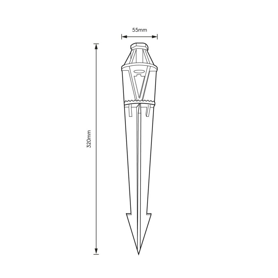 Technical drawing of the Artemis MGround Plug an accessory for the Artemis XS, illustrating detailed dimensions and design specifications.