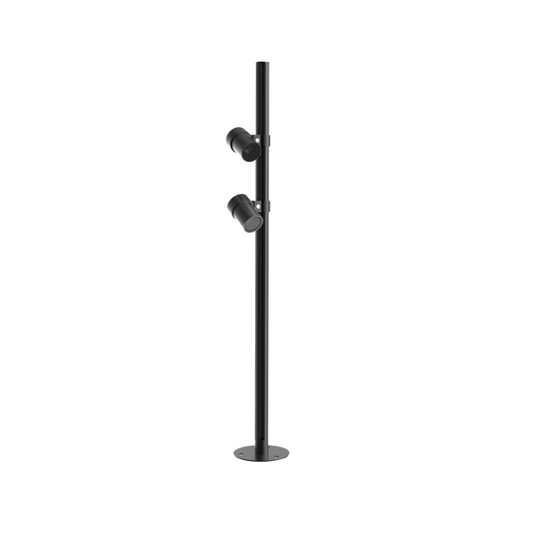 Black version of the Artemis Pole, an accessory for the Artemis, an outdoor luminaire designed by Karizma Luce.