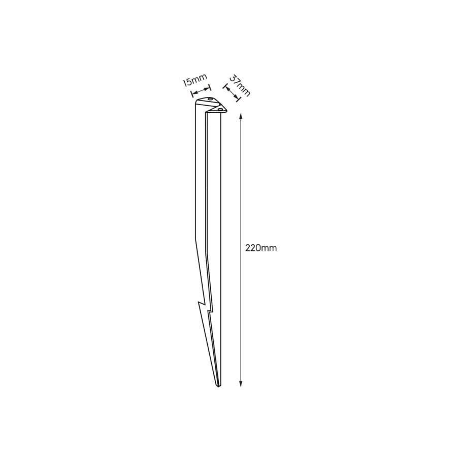 Technical drawing of the Artemis S Ground Plug an accessory for the Artemis S, illustrating detailed dimensions and design specifications.