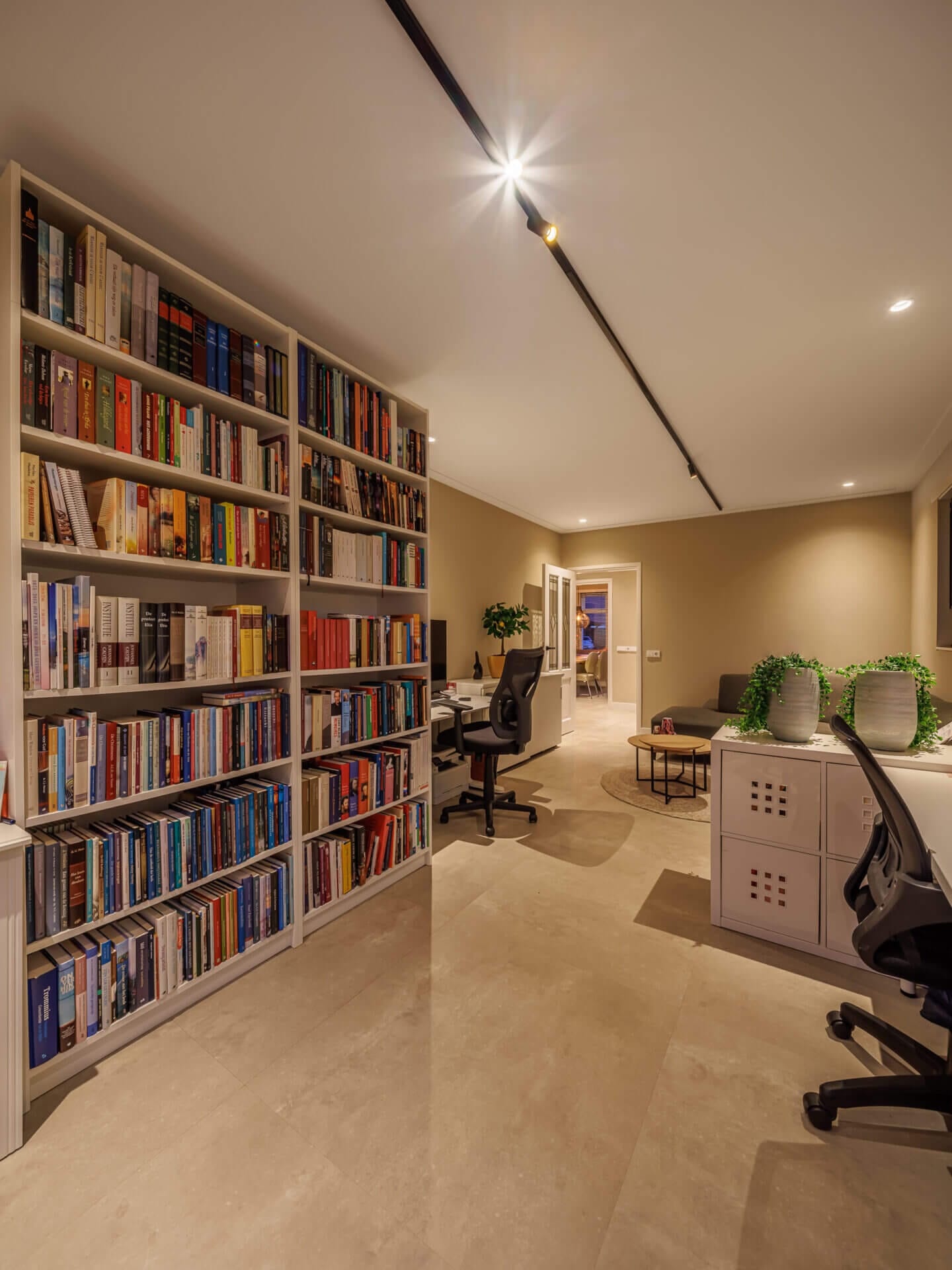 Modern house with lighting