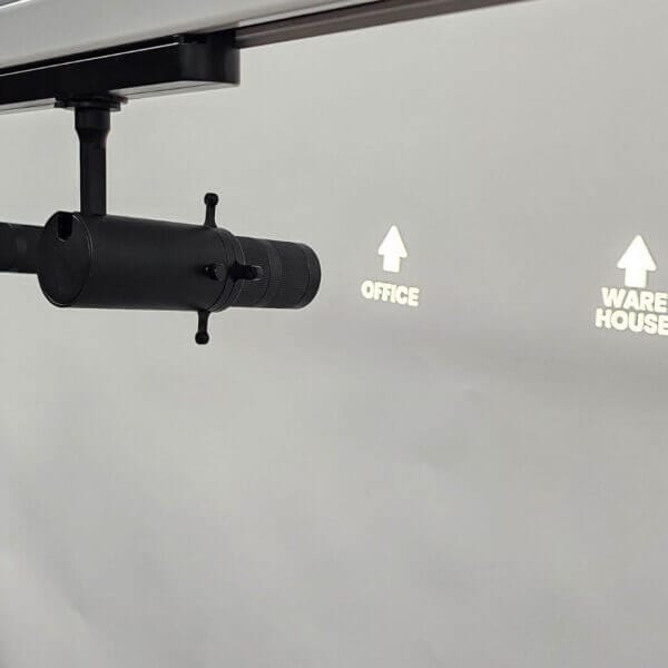 Karizma Luces Arte with gobo effect projecting with light.