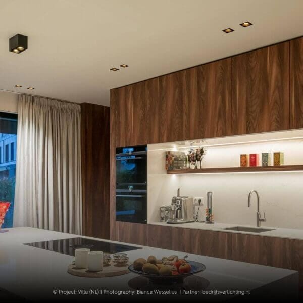 Kitchen with square Dea Dion S lighting.