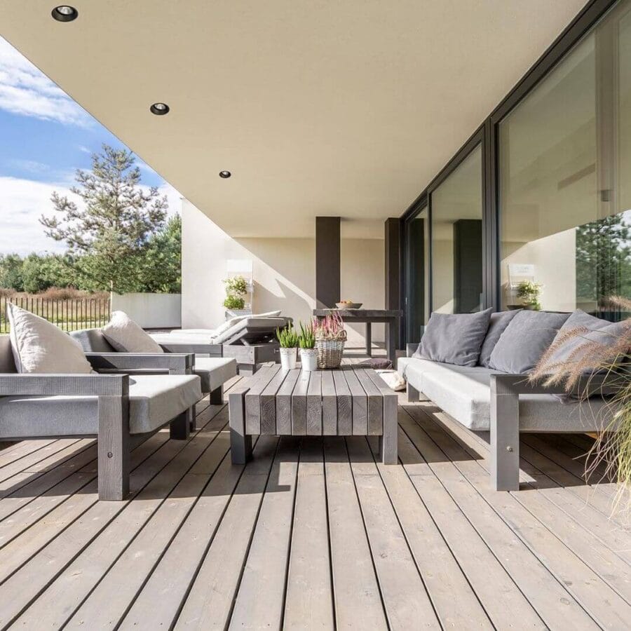 Luna outdoor above chairs.