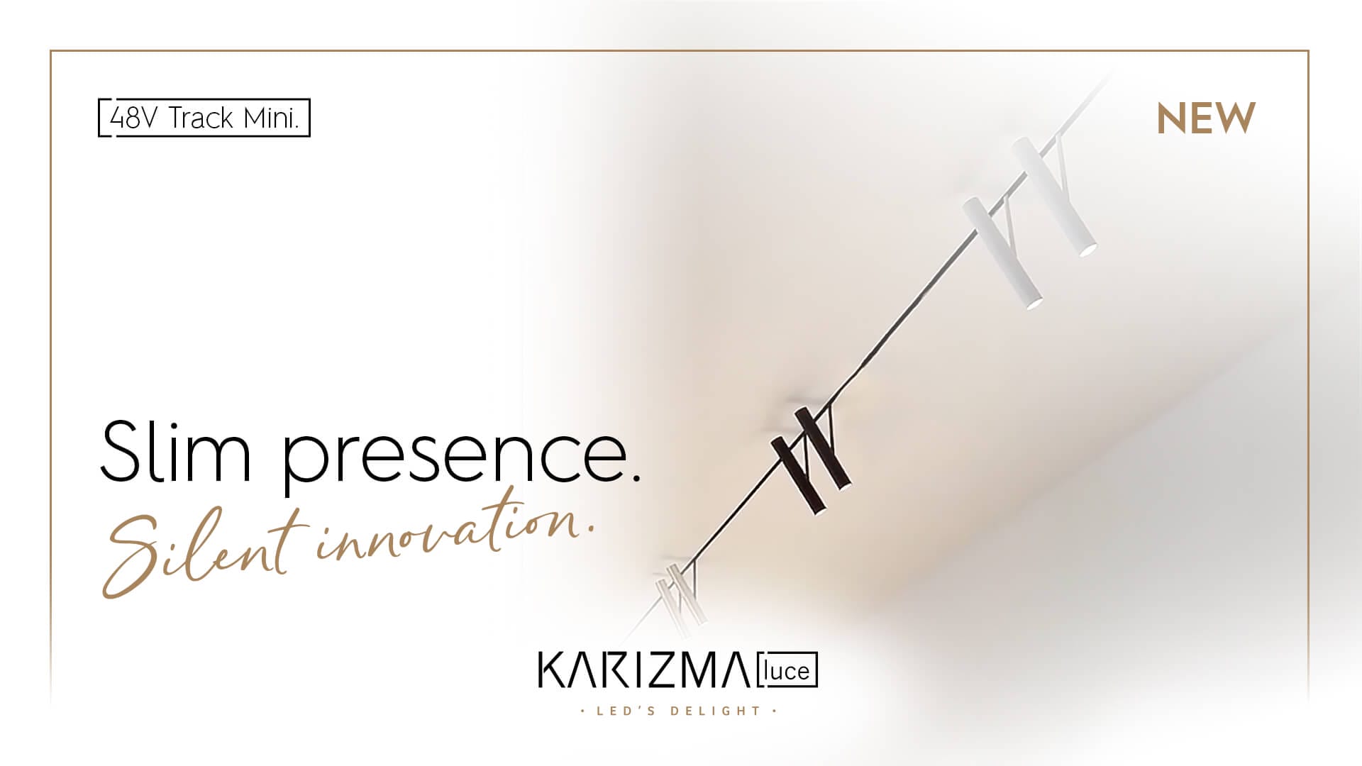 Karizma Luce 48V track mini recessed example in ceiling with Janus luminaires.