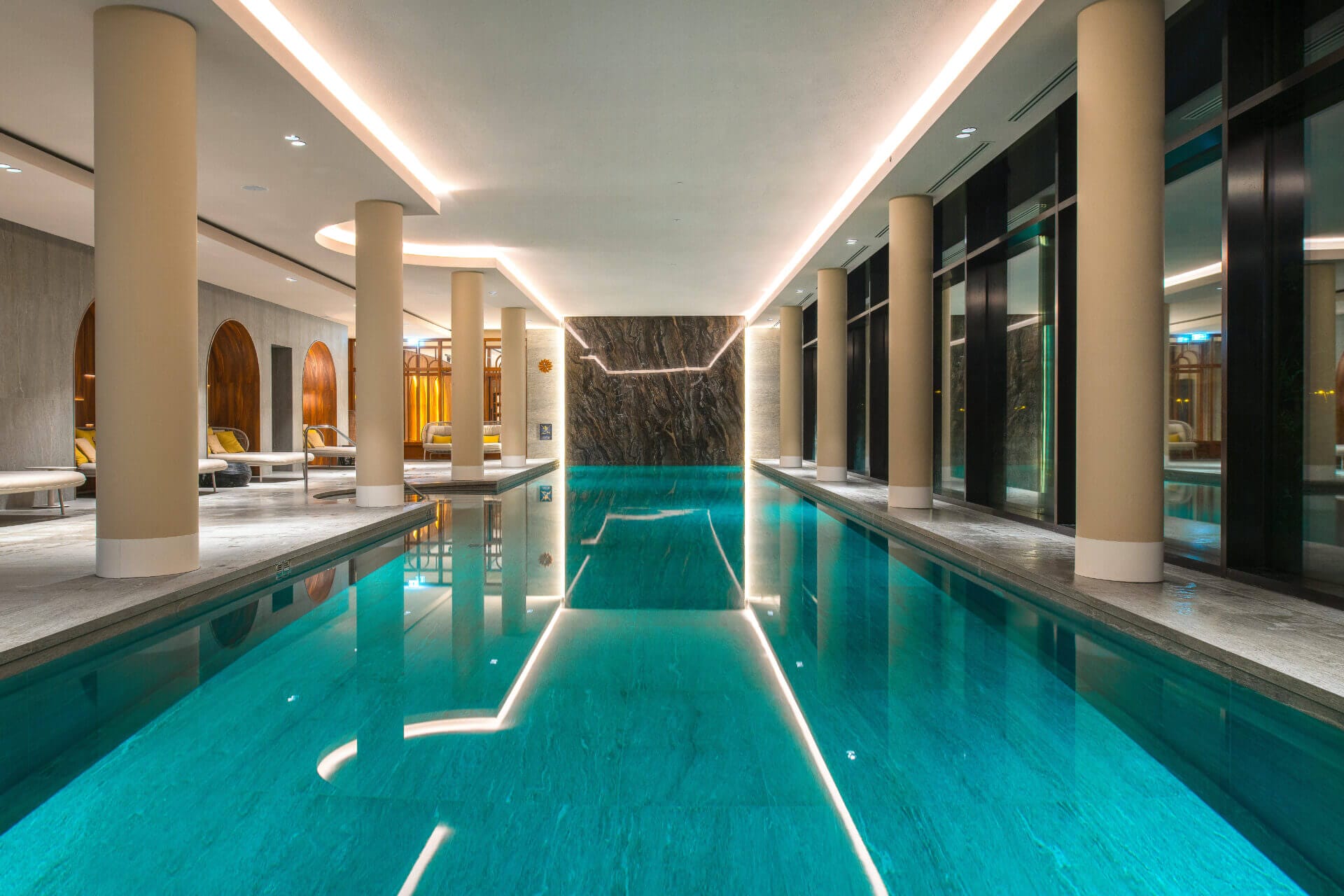 Indoor swimming pool lighting