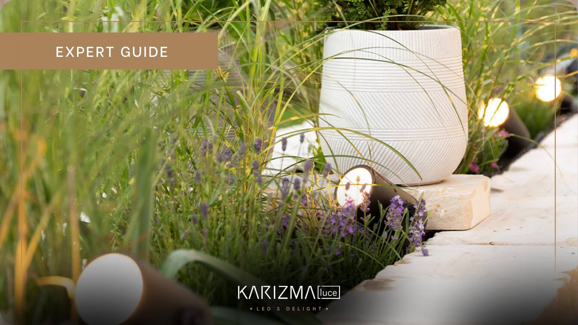 Garden lighting with grass