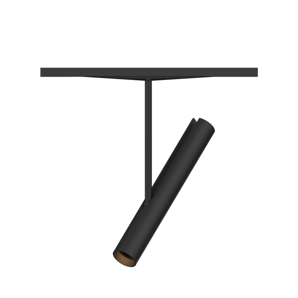 Karizma Luce Janus XXS is a cylindrical 48V track luminaire with black reflector in 48V track mini Q3 system, black colour