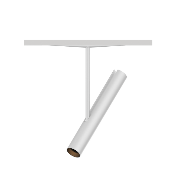 Karizma Luce Janus XXS is a cylindrical 48V track luminaire with black reflector in 48V track mini Q3 system, white colour