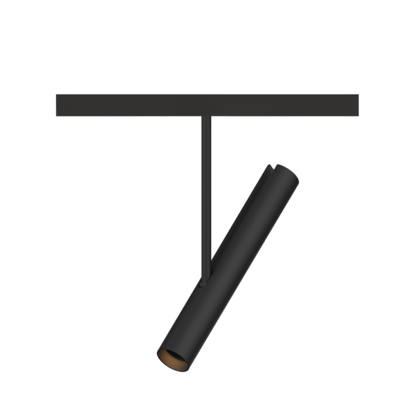 Karizma Luce Janus XXS is a cylindrical 48V track luminaire with black reflector in 48V track mini Q4 system, black colour
