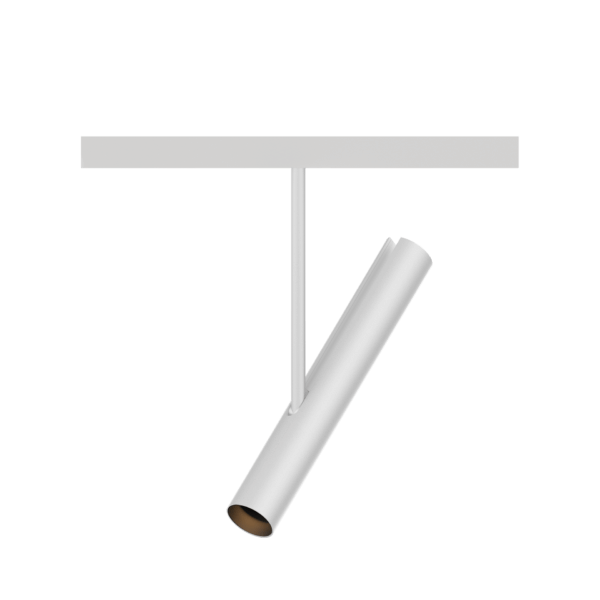 Karizma Luce Janus XXS is a cylindrical 48V track luminaire with black reflector in 48V track mini Q4 system, white colour