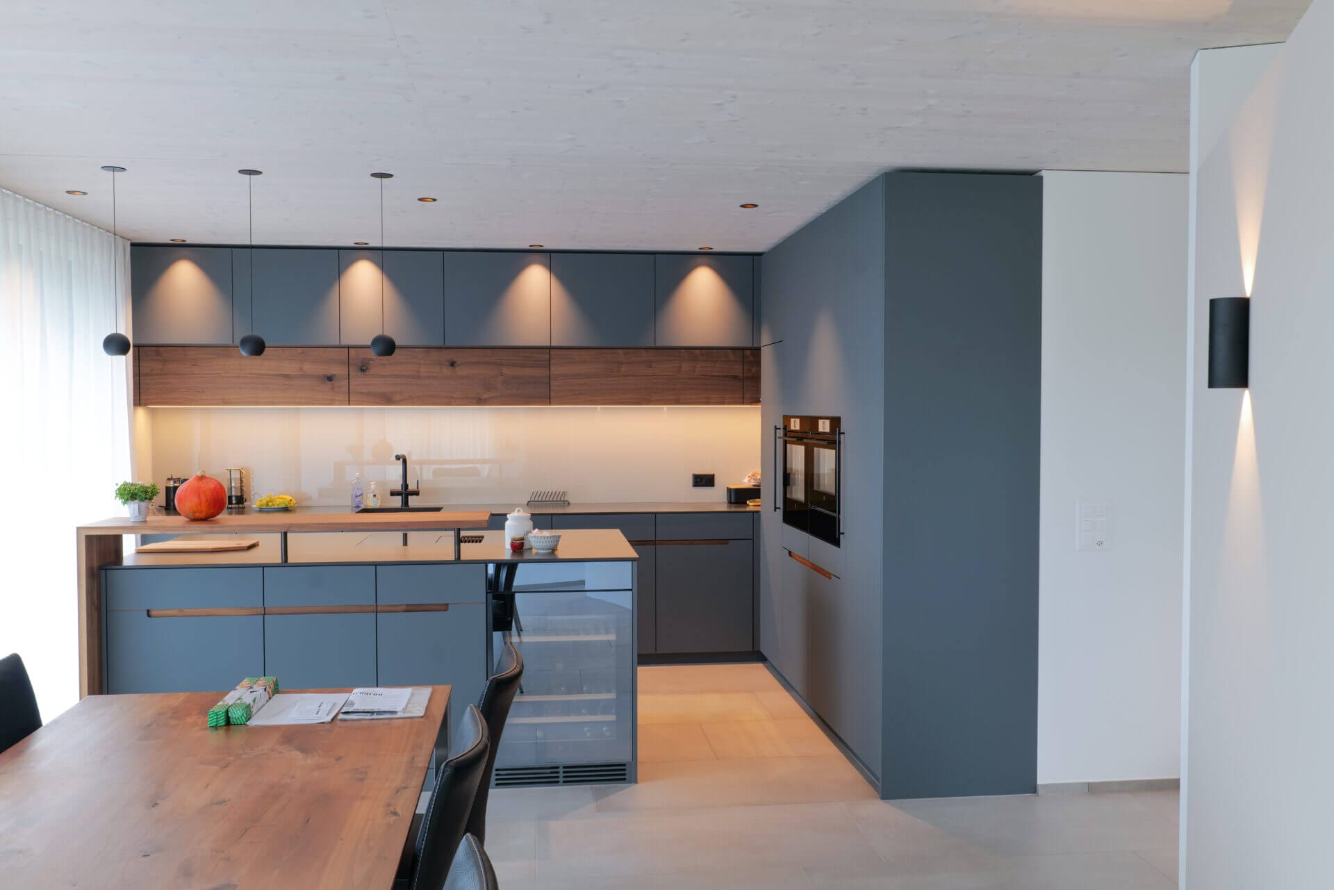 Kichten with sphere shaped lighting.